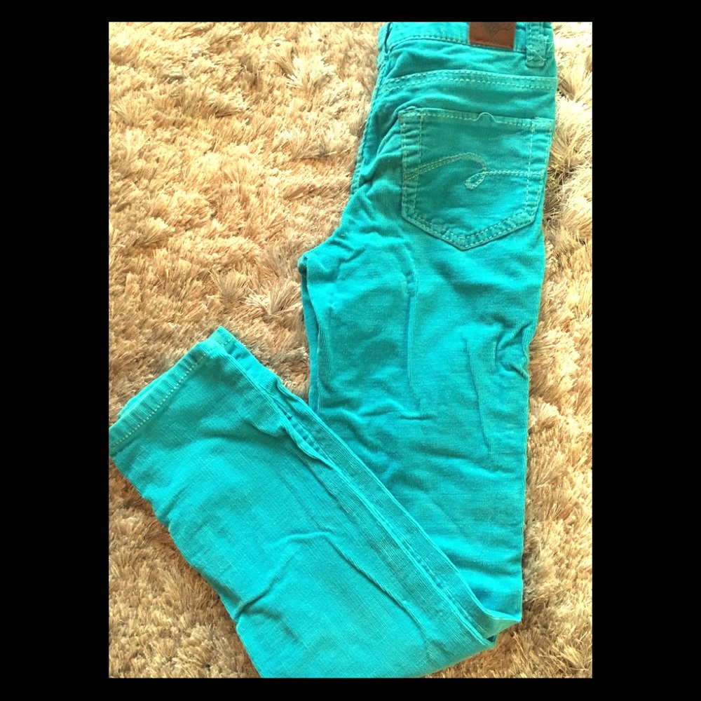 Justice Aqua Girls corduroy jeans. Size 10.